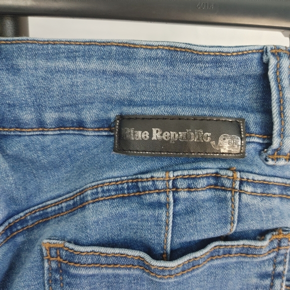 Blue Republic Embroidered Skinny Jeans Juniors 9 11 Womens Medium Floral Stretch - Picture 8 of 11